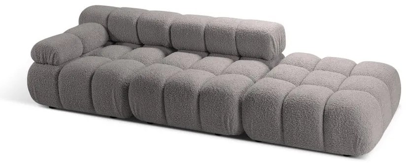 Jasnoszara sofa modułowa z materiału bouclé 288 cm Bellis – Micadoni