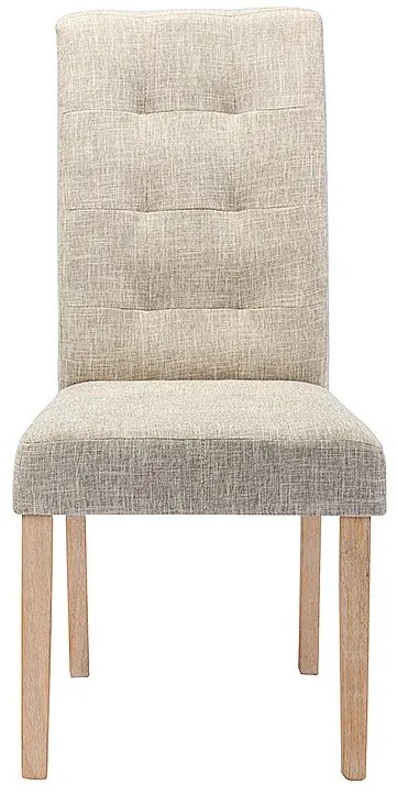 Zestaw 6 krzeseł VILLOSA - Tkanina i nogi z drewna - Kolor beżowy