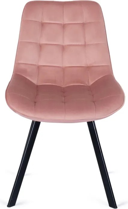Krzesło Tapicerowane do Salonu RICK Różowe Welurowe Nowoczesne Loft