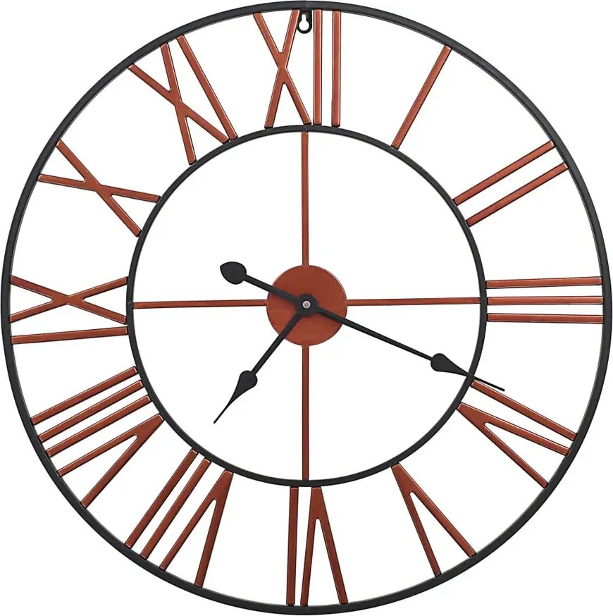 Ścienny zegar retro z czerwonymi wskazówkami 58 cm W4-G62