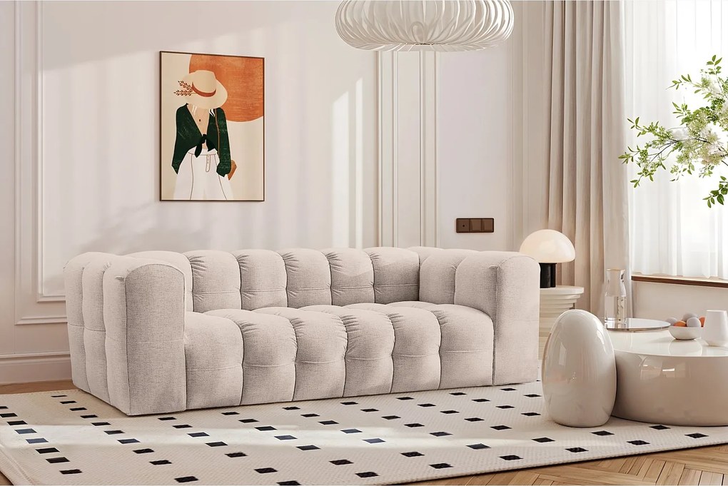 Sofa trzyosobowa BALOO, tkanina szenilowa, Beżowy