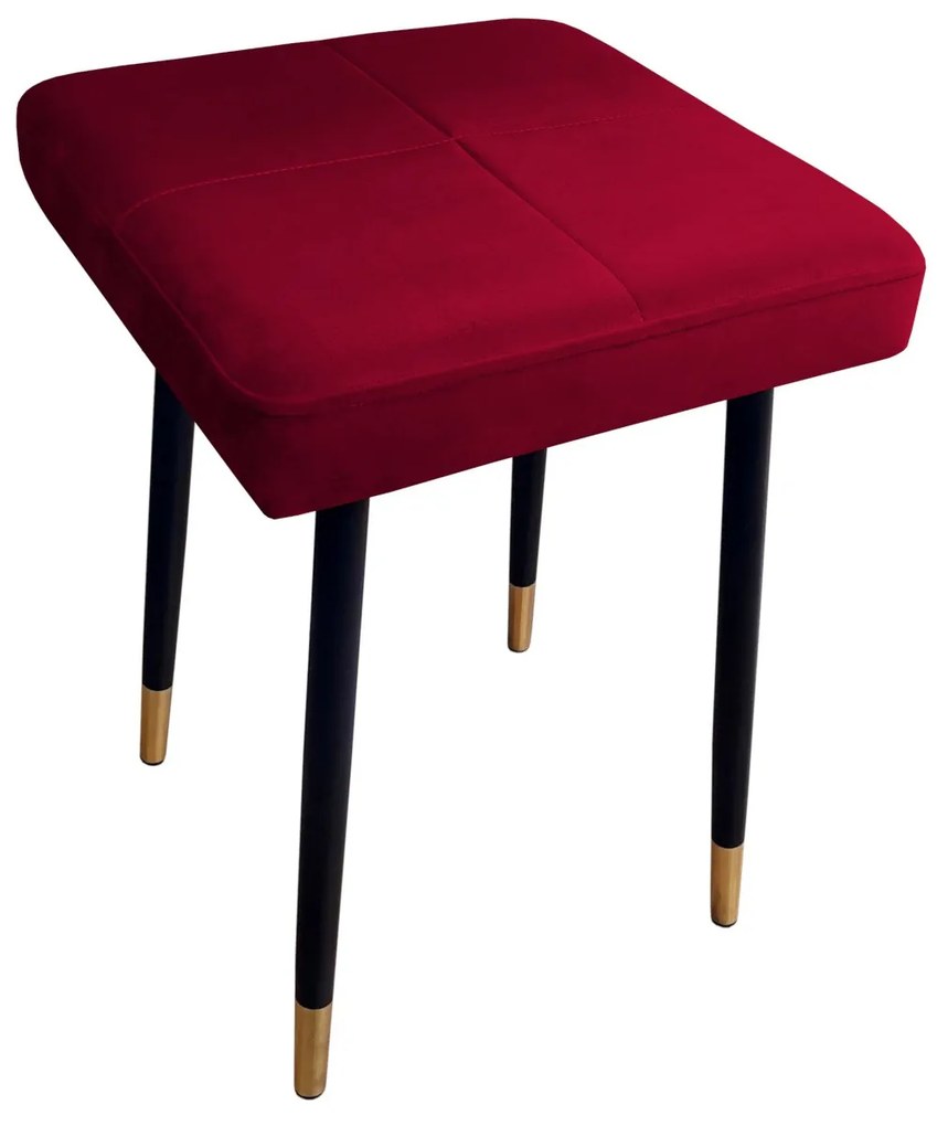 Taboret MAX MG31 czerwony podstawa czarna/złota