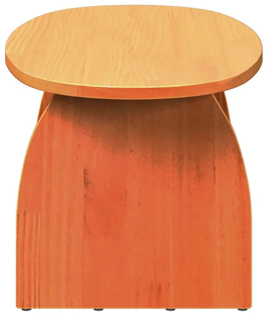 Skandynawski owalny stolik kawowy woskowy brąz W3-S17