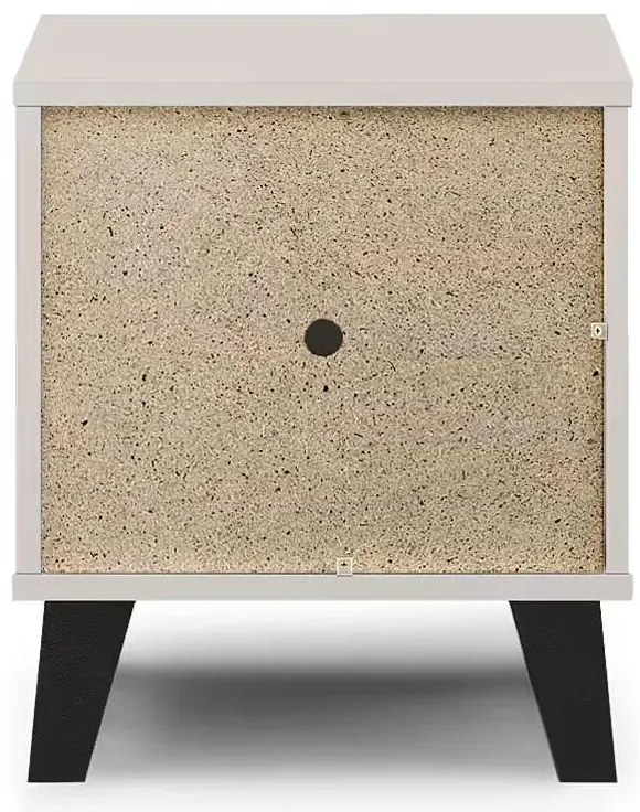 Szafka nocna z półką i szufladą kaszmir + dąb artisan A8-H10