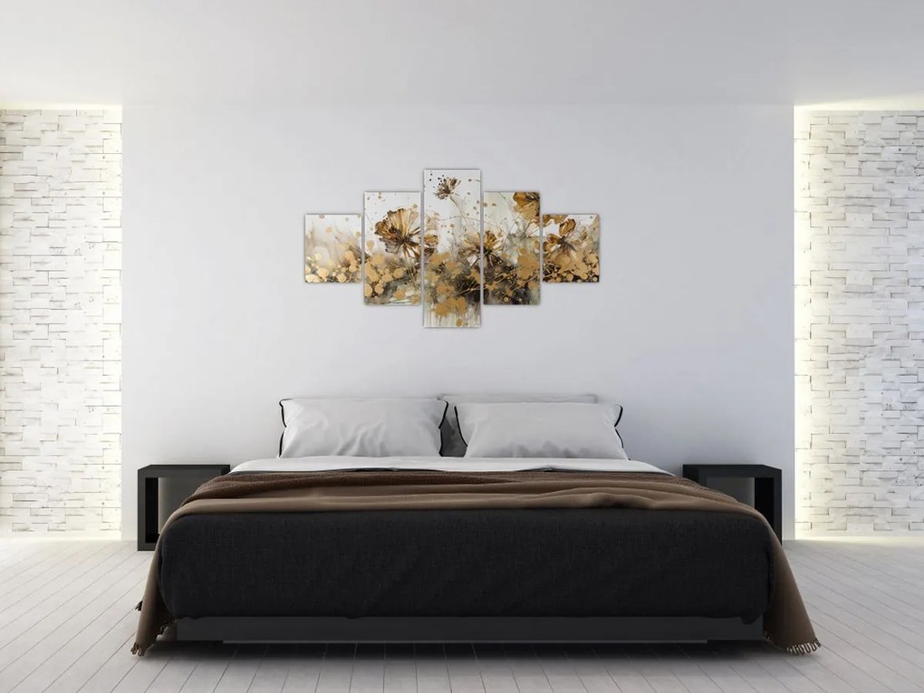 Obraz - Abstrakcyjny kwiatowy obraz (125x70 cm)