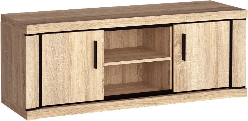 Szafka RTV stojąca MALAGA 137 cm do Salonu pod Telewizor - Dąb sonoma