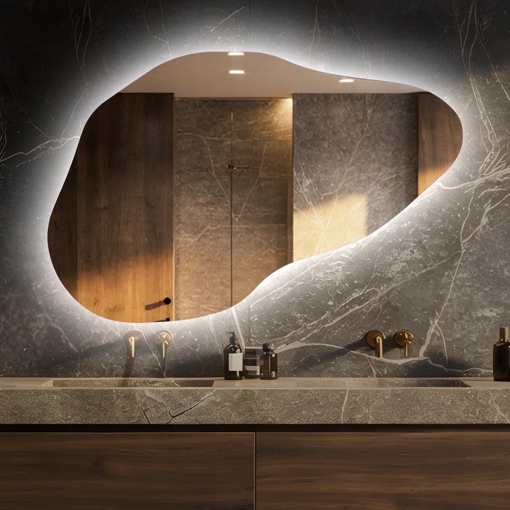 Lustro nieregularne podświetlane dekoracyjne LED P221