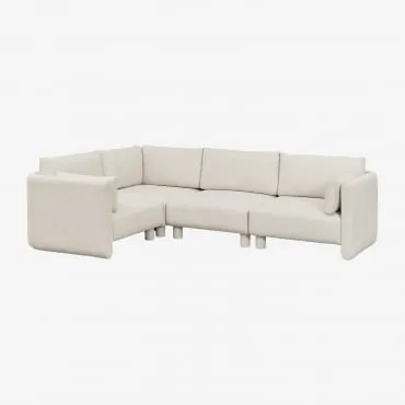 4-częściowa Narożna Sofa Modułowa Lewostronna W Tkaninie Bouclé Artemisa Tkanina Bouclé W Kolorze Kremowo-beżowym - Sklum