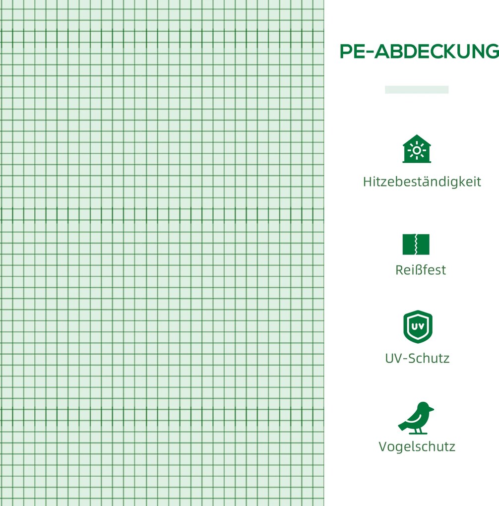 Outsunny Szklarnia Foliowa z Okienkiem Cieplarnia na Pomidory Skrzynia Inspektowa Wytrzymała 180x90x70cm Zielona | Aosom PL