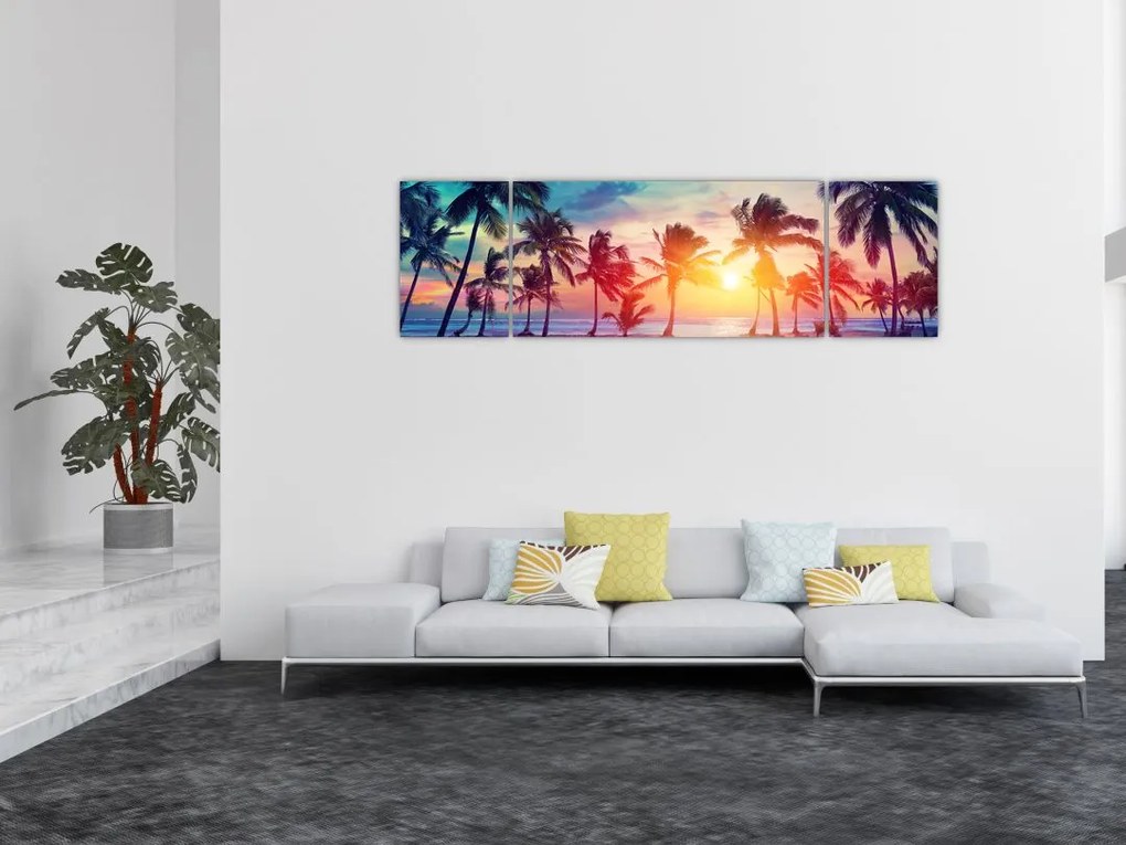 Obraz - Tropikalny zachód słońca (170x50 cm)
