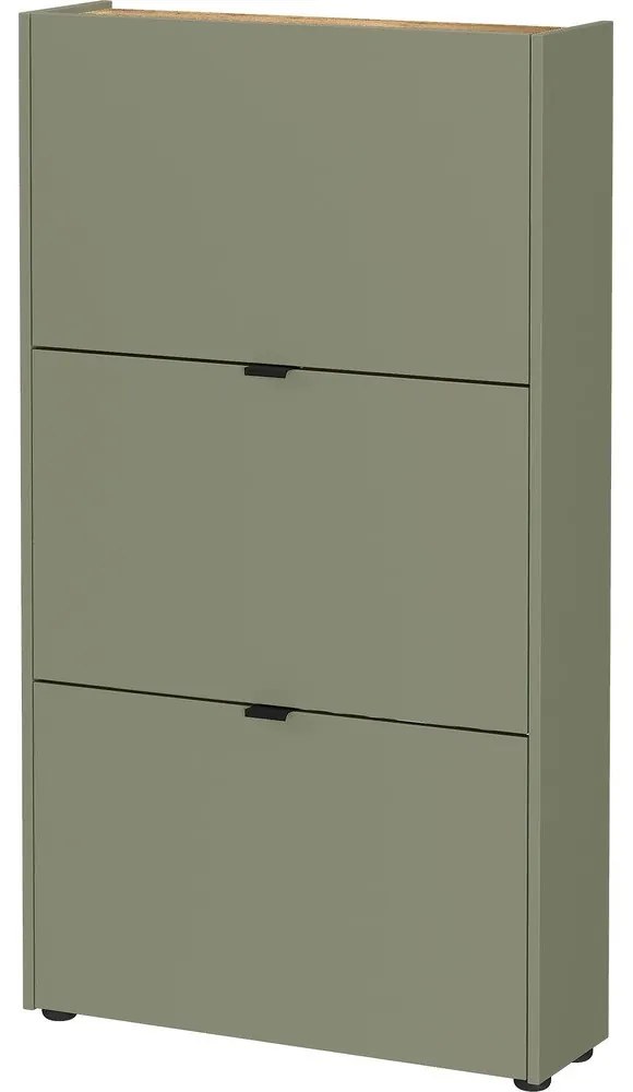 Szarobrązowa uchylna szafka na buty 71x127x22 cm Ameca – Germania