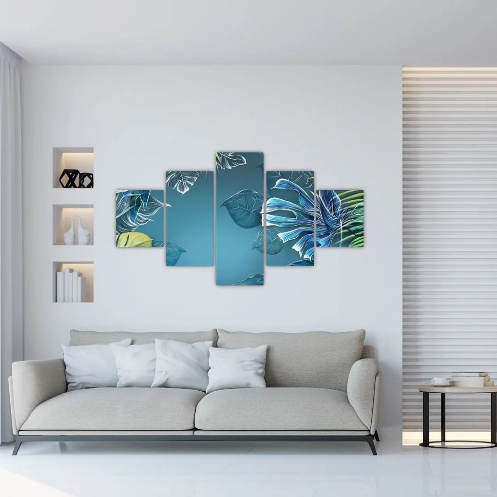 Obraz - Liście roślin tropikalnych (125x70 cm)