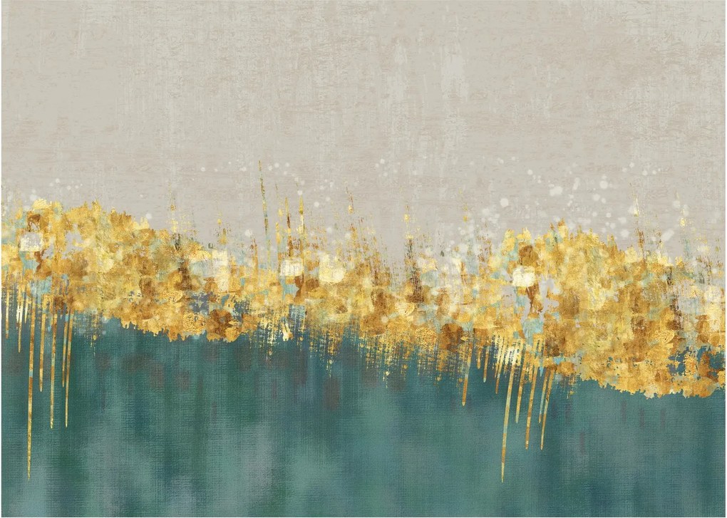 Obraz na szkle - Tekstura ze złotą dekoracją (70x50 cm)