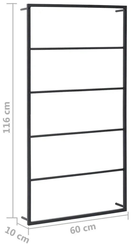 Czarna nowoczesna drabinka na ręczniki N8-F24