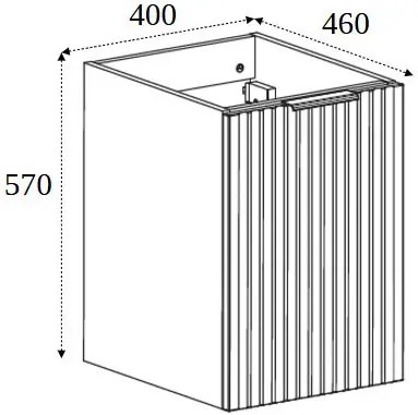 Szafka ryflowana pod umywalkę dąb craft złoty 40 cm E1-E59