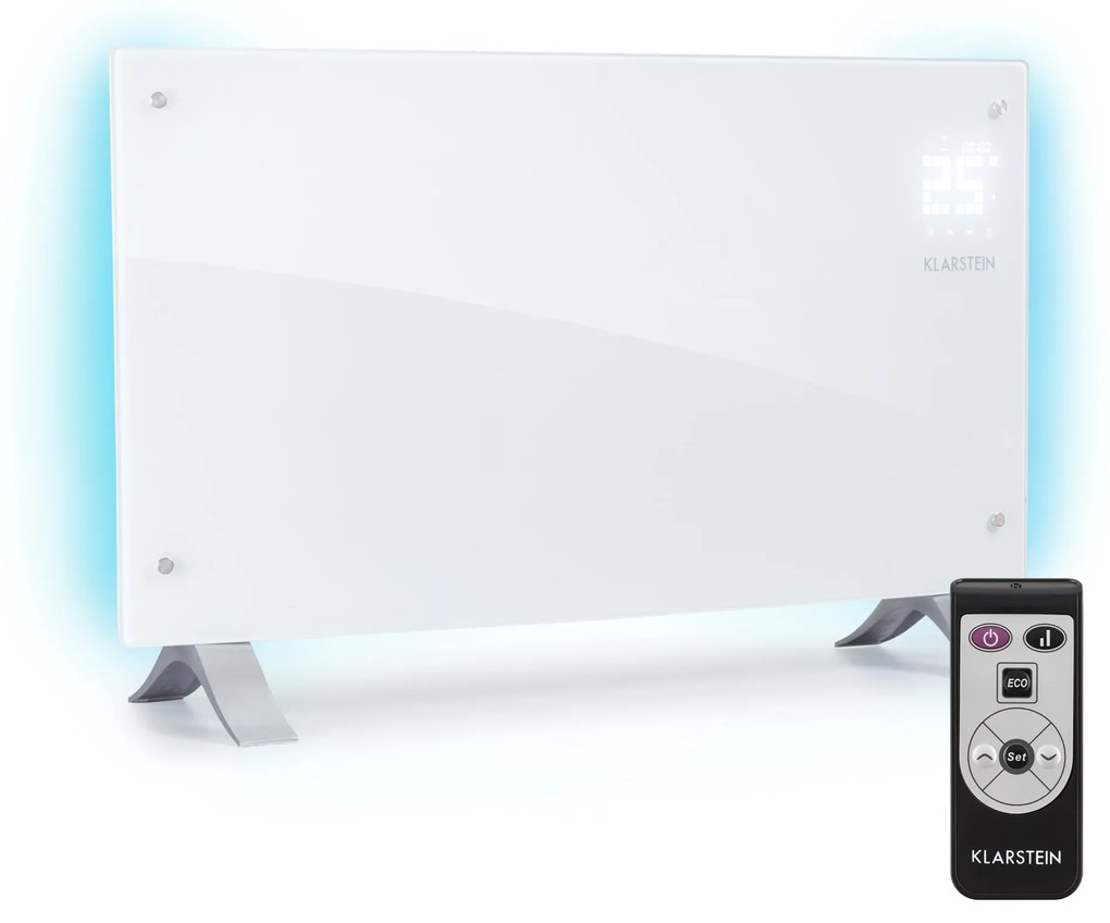 Klarstein Bornholm Curve 2000W 20m² Konwektor ze światłem Biały