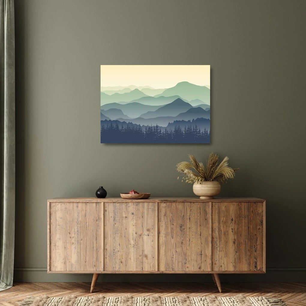 Obraz na szkle - Forest Mountain (70x50 cm)