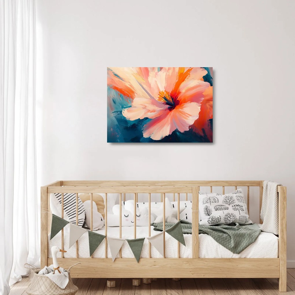 Obraz na szkle - Malowany kwiat (70x50 cm)