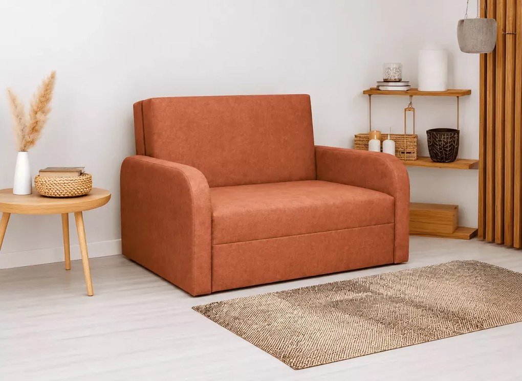 Kanapa amerykanka Tori II z funkcją spania i pojemnikiem na pościel – stylowa sofa 2-osobowa dostępna w 5 kolorach tkanin