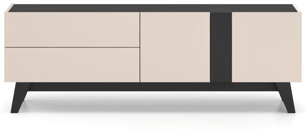 Szafka RTV FREYA 05 1D2S 160 kaszmirowa/czarna ML MEBLE