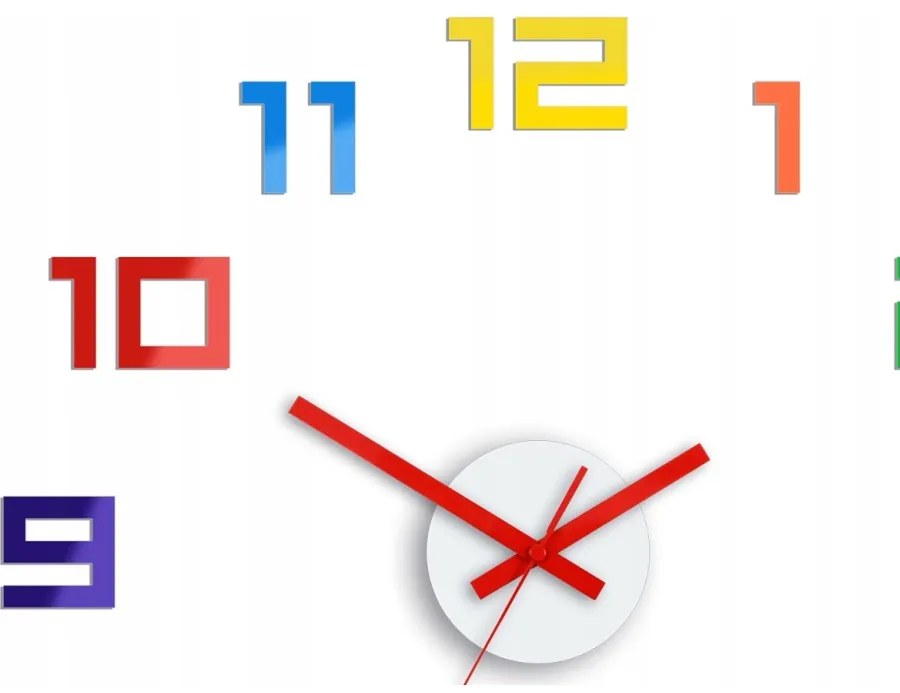 Zegar ścienny w stylu nowoczesnym kolorowy akrylowy digit colorfull okrągły