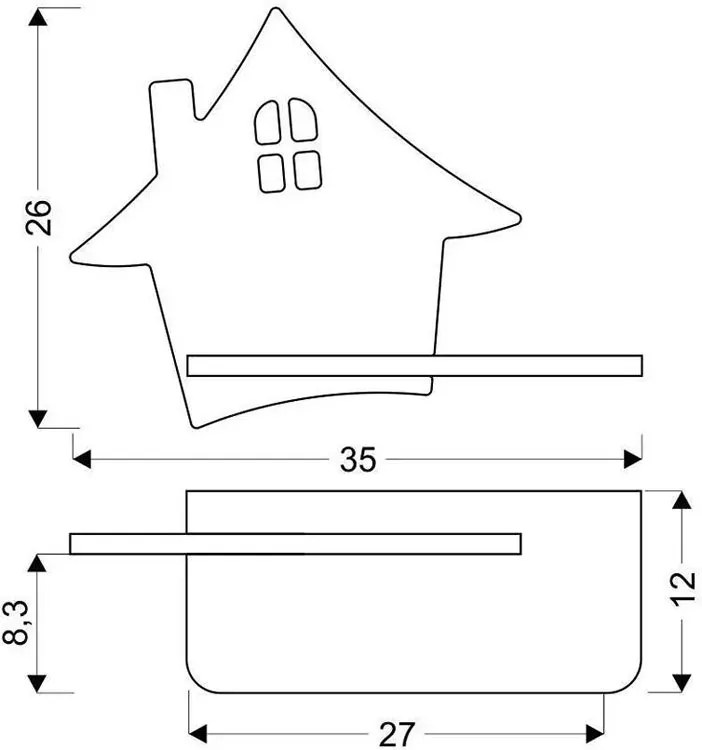 Kinkiet ścienny w formie domku z wtyczką miętowy - K021 C6-C04
