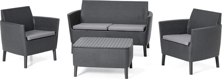 Zestaw ogrodowy poliratan Zestaw SALEMO - grafit