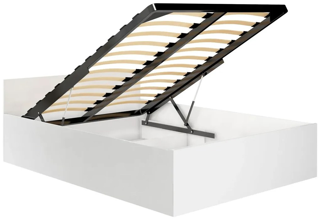 Młodzieżowe białe łóżko ze stelażem 120x200 P2-N13