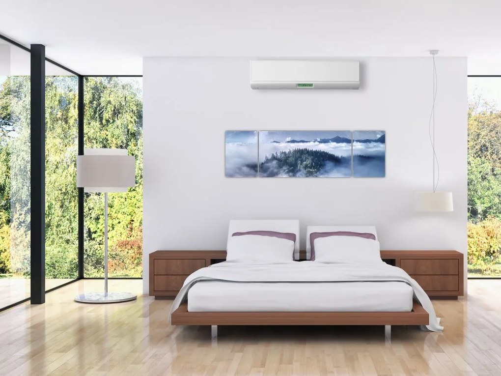 Obraz lasu we mgle (170x50 cm)