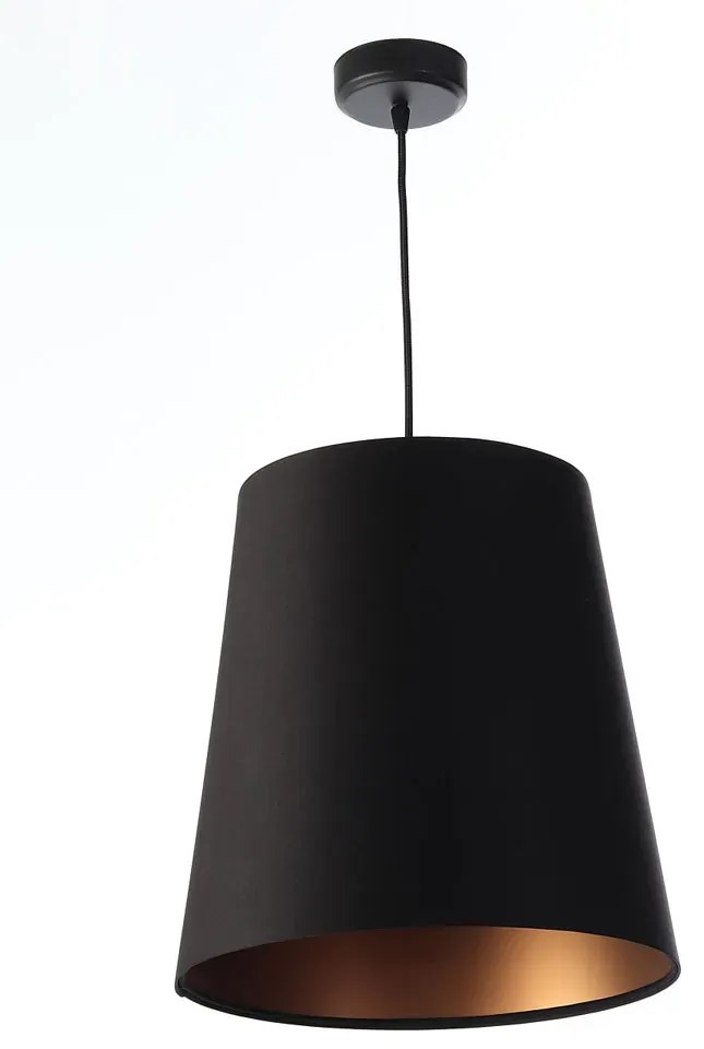 Czarno-miedziana lampa wisząca stożek glamour - 4X S404 F4-K98