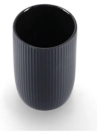 Ceramiczny prążkowany kubek na szczoteczki, Ø 7,7 cm