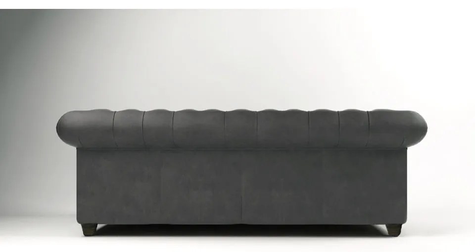 Antracytowa aksamitna sofa 230 cm Cambridge – Ropez