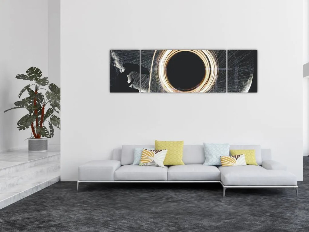 Obraz - Pokaz świateł w deszczu (170x50 cm)