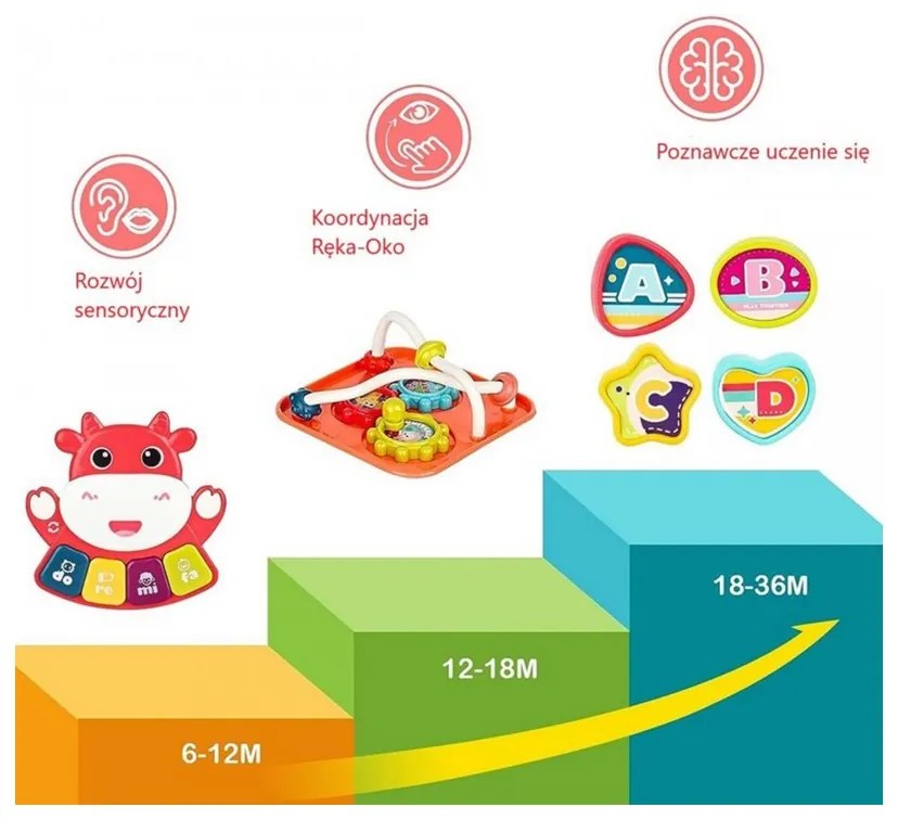 Woopie baby interaktywna kostka sensoryczna edukacyjna montessori sorter 6w1