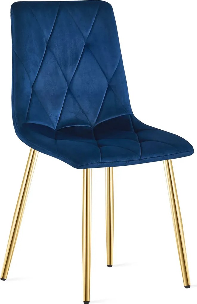 Granatowe krzesło tapicerowane glamour N9-W75