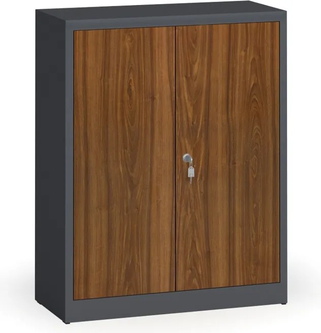 Alfa 3 Szafy spawane z laminowanymi drzwiami, 1150 x 920 x 400 mm, RAL 7016/orzech