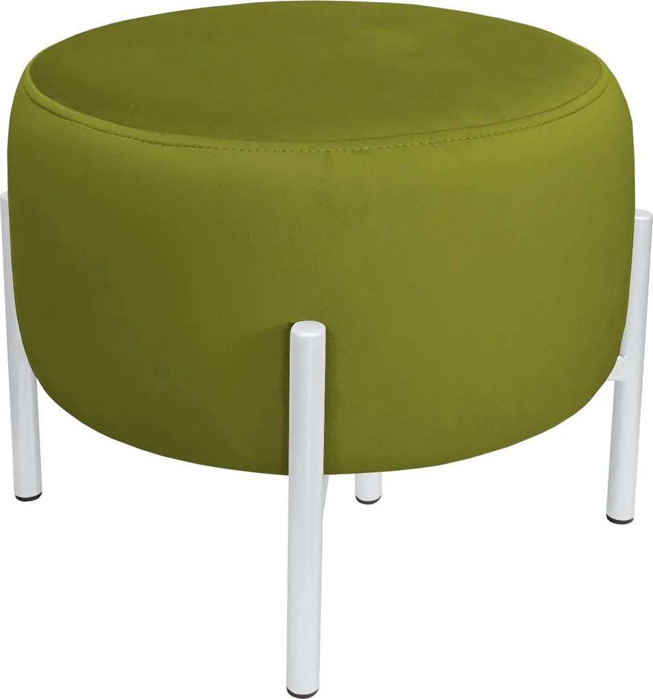 Pufa OLA loft ławka podnóżek metal : Kolor Stelaża - Biały, Kolor tkaniny - VELVET - BL75, Typ tkaniny - Velvet