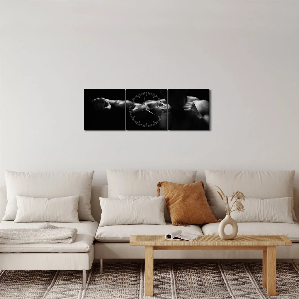 Obraz - Uderzenie pięścią (z zegarem) (90x30 cm)