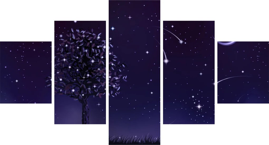 Obraz - Noc uchwycona przez ilustrację (125x70 cm)