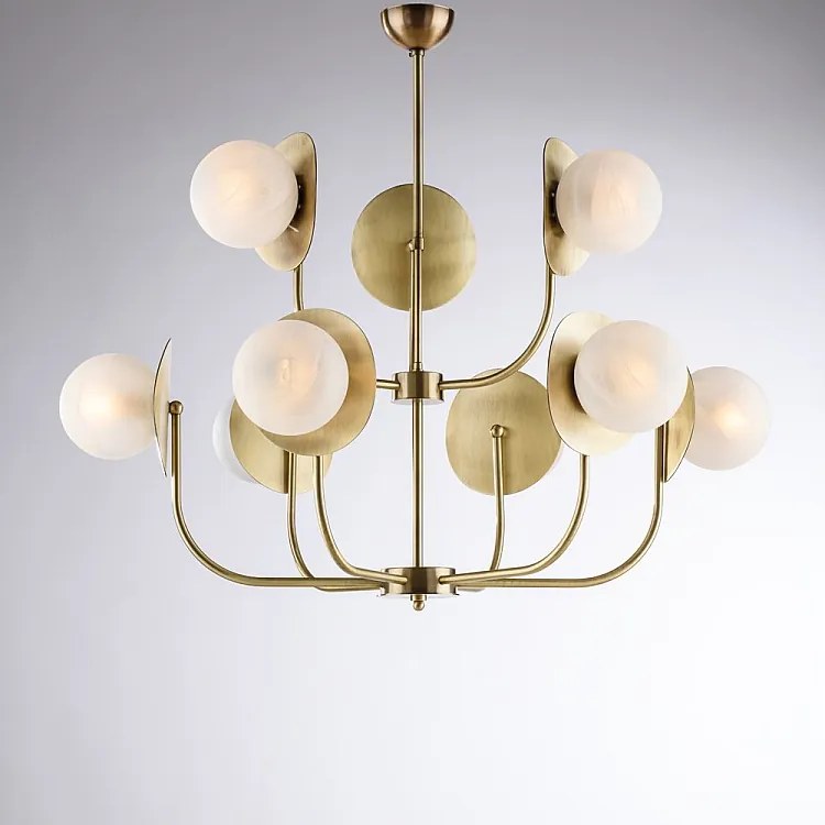 Selene - Lampa wisząca z brązowanego żelaza szczotkowanego 9 lamp 102 - Ø92 - BL281-9-BRZ