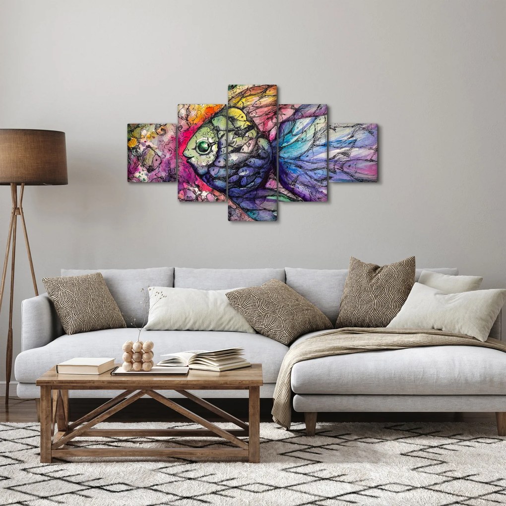 Obraz - Kolorowa rybka (125x70 cm)