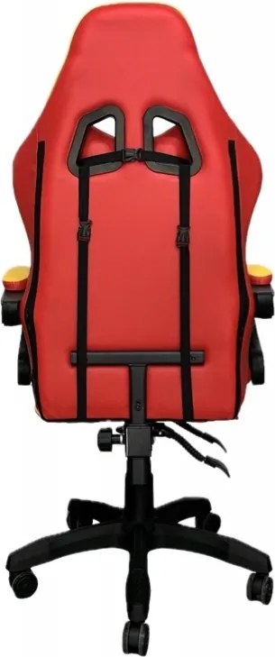 Fotel gamingowy z podnóżkiem Raxor, kolor czerwono-żółty