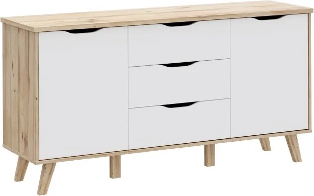 Komoda w stylu skandynawskim Vankka 231, kolor dąb/biały