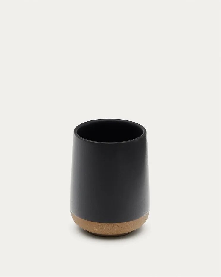 Ciemnoszary kubek na szczoteczki do zębów ceramiczny Silma – Kave Home