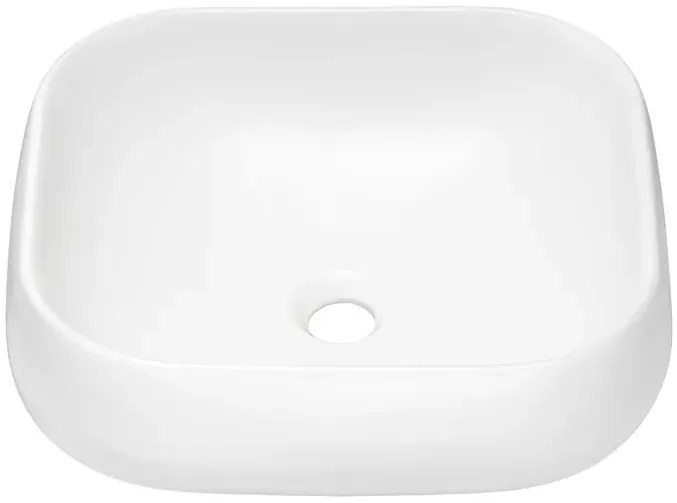 Biała nowoczesna umywalka ceramiczna na blat - Sinela