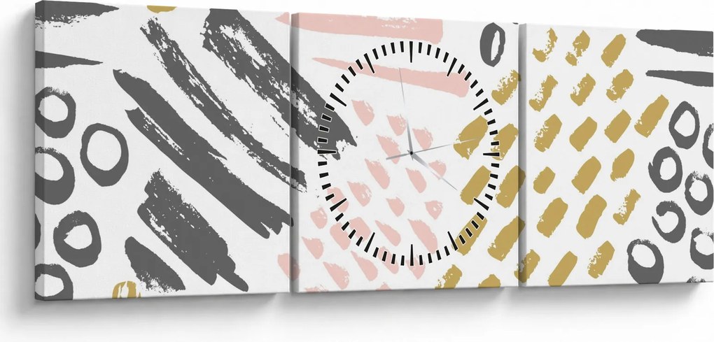 Obraz - Uderzenia abstrakcyjne (z zegarem) (90x30 cm)