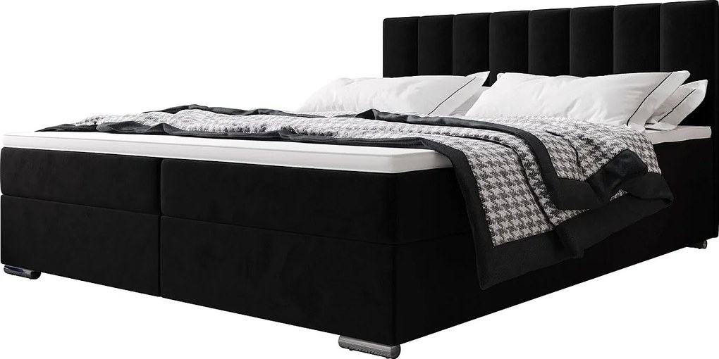 BEDANTE Łóżko kontynentalne ZILANO2 140x200 Itaka 15 Czarny