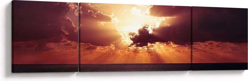 Obraz słońca za chmurami (170x50 cm)