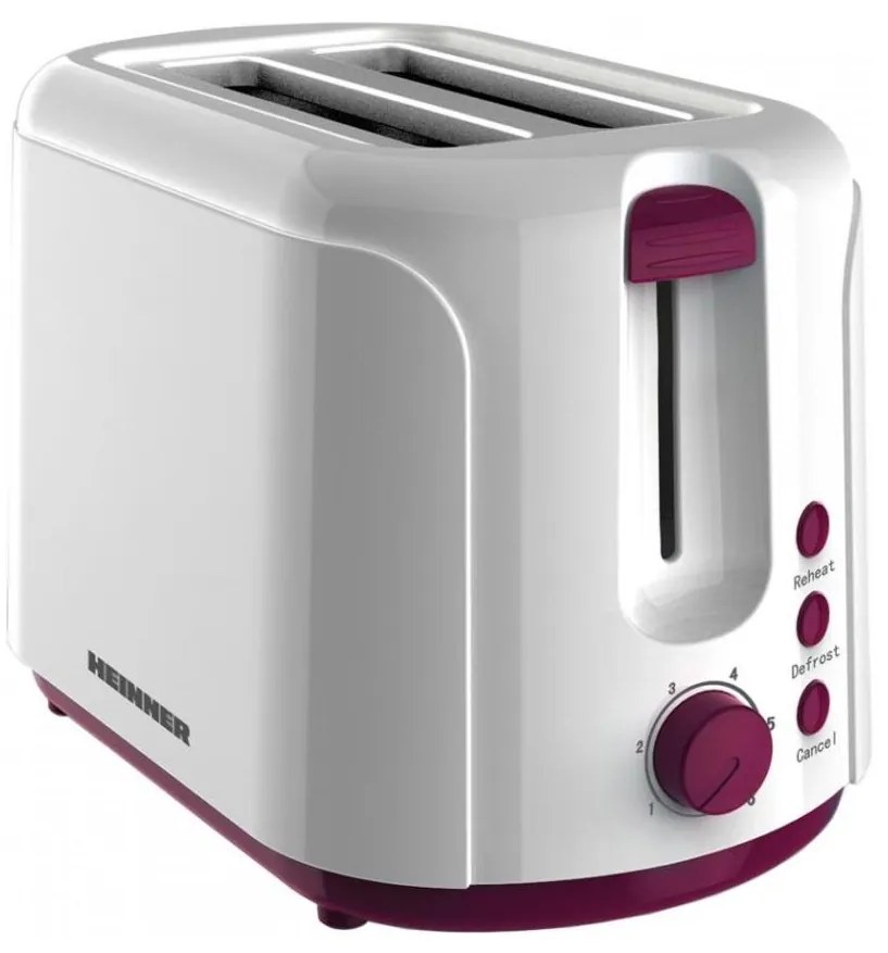 Heinner TP-750BG - Toster z dwoma otworami 750W/230V biały/fioletowy