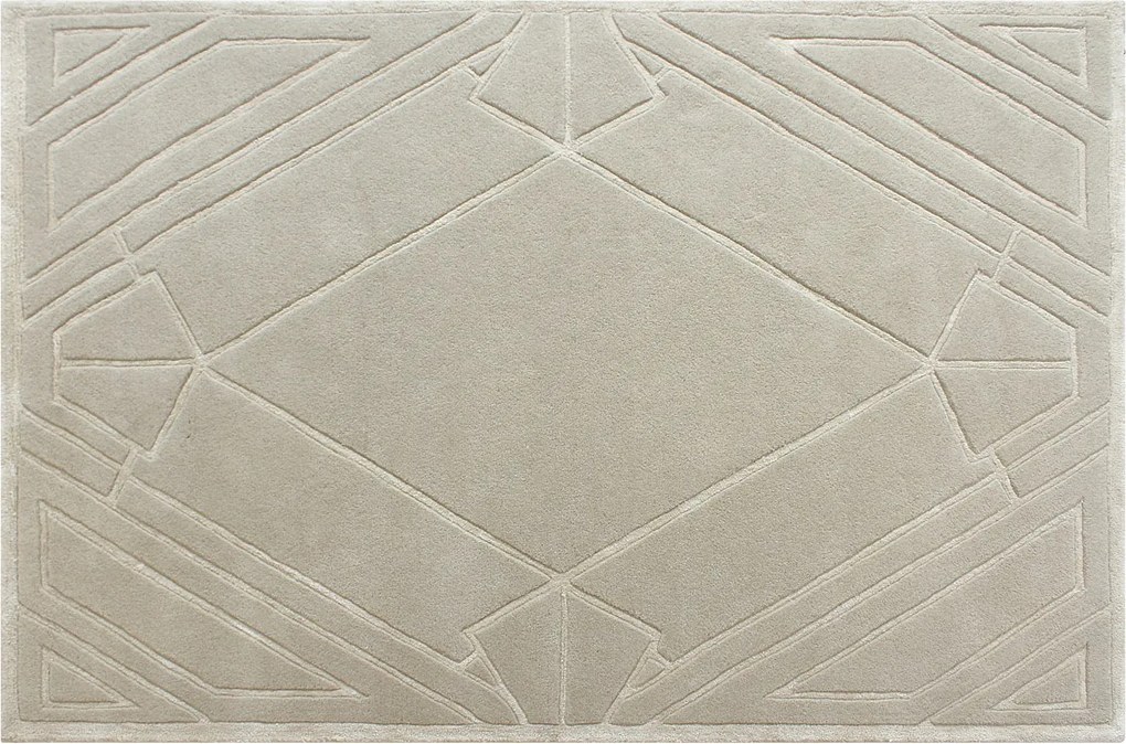 Dywan tuftowany z wypukłym wzorem z wełny i wiskozy - 200 x 290 cm - Beżowy - 2500g/m² - OSMERA